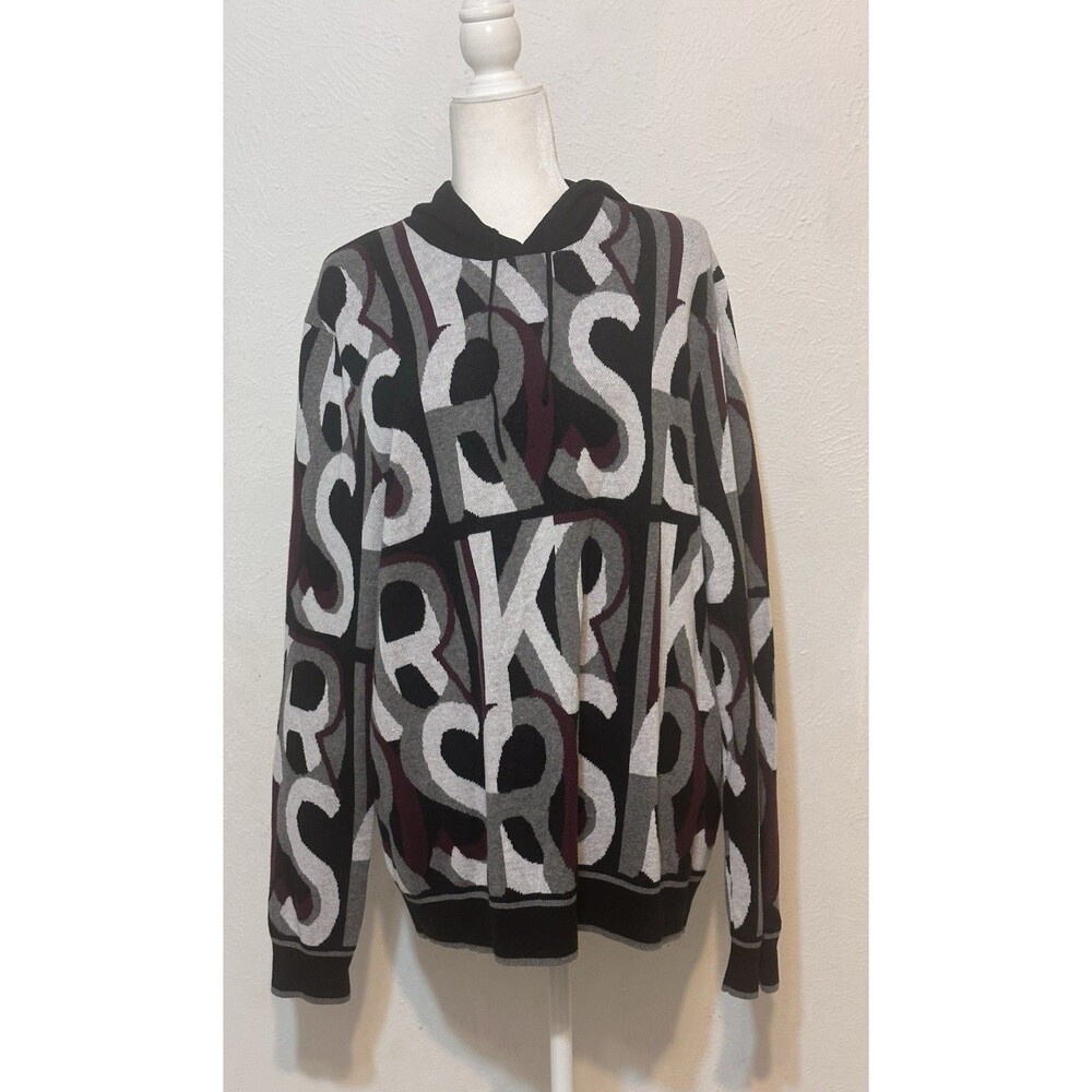 Michael Kors Men’s Size L Sweatshirt Hoodie All Over Logo Print Designer $128